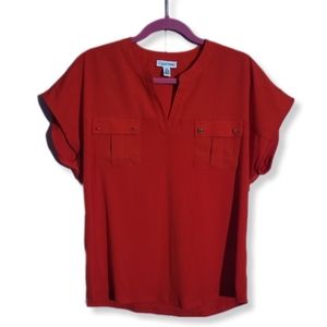Calvin Klein red blouse sizes L